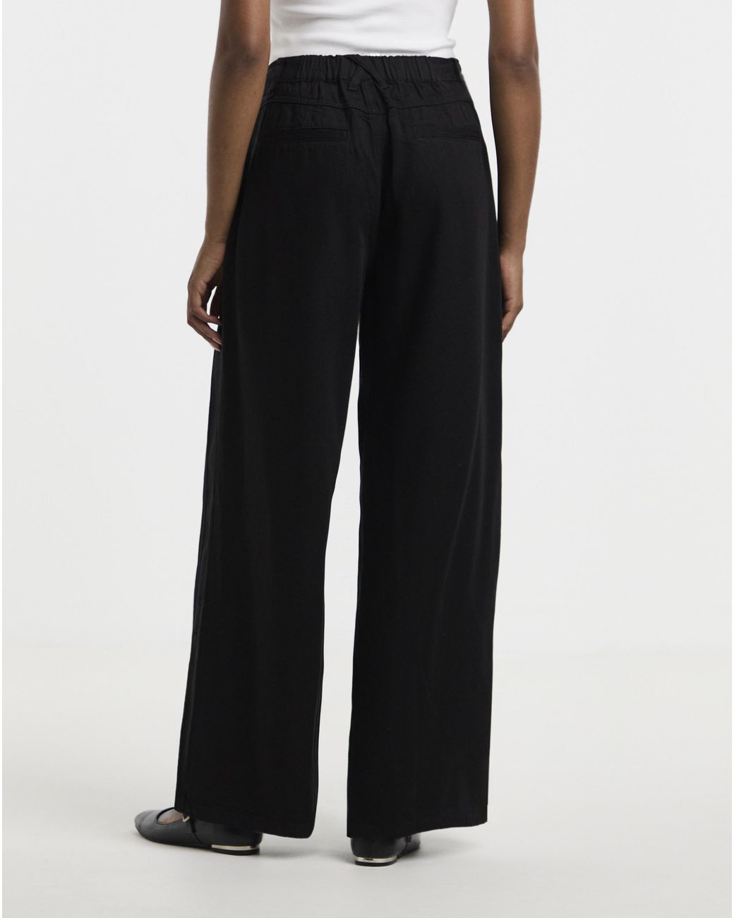 Simply Be Blue Draped Wide Leg Jeans