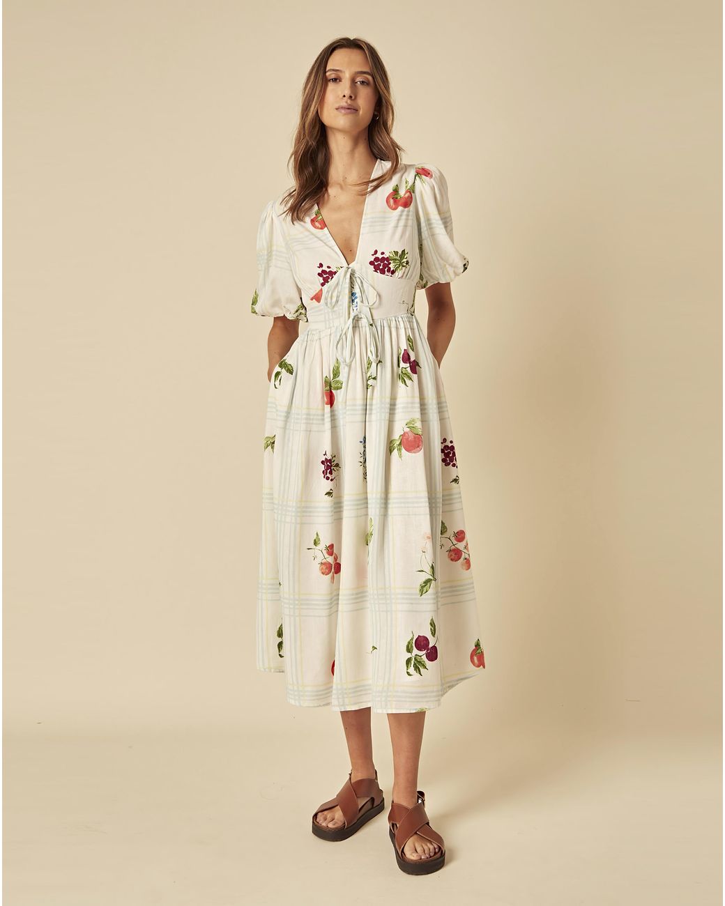 Nobody's Child Natural Scottie Midi Dress