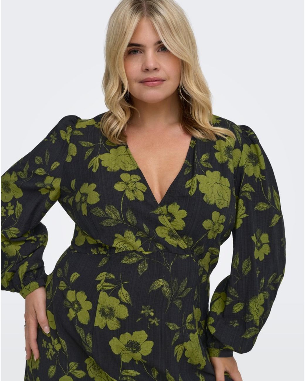 ONLY Green Floral Print Midaxi Dress