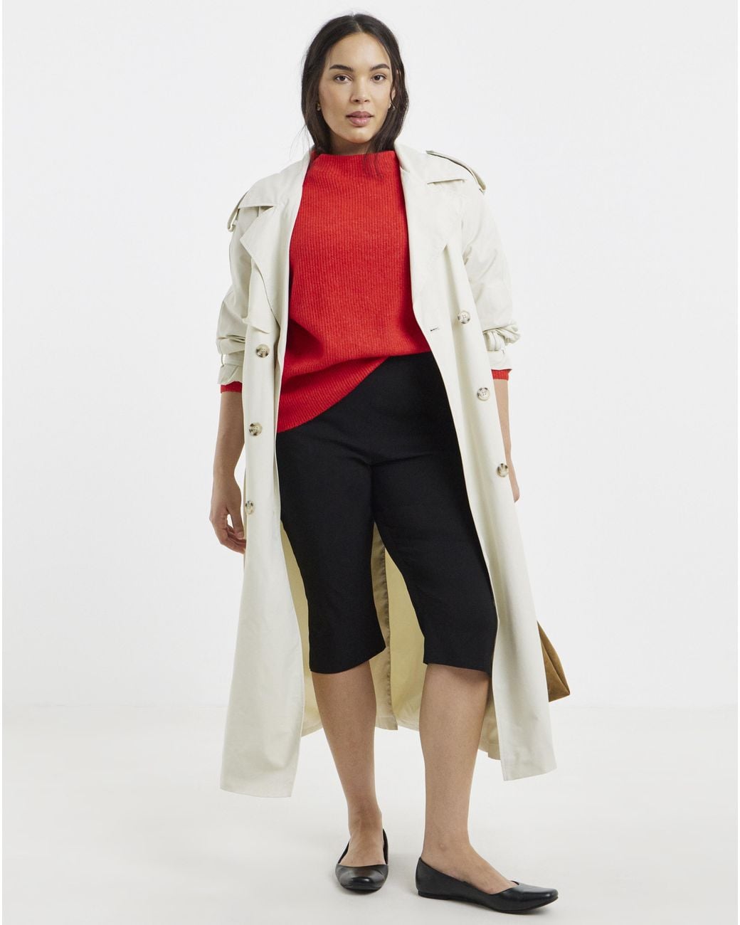Simply Be Red Rib Funnel Neck Jumper