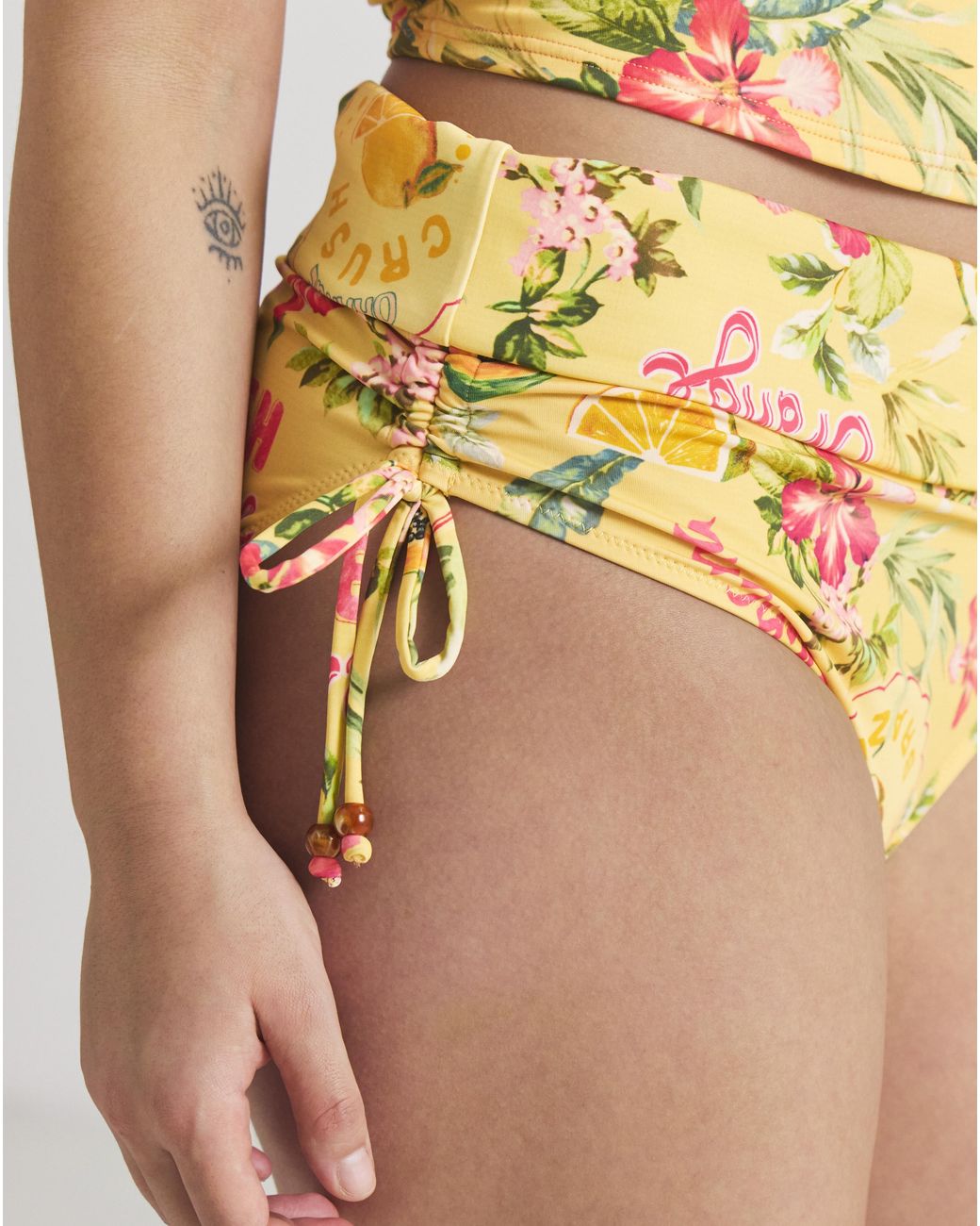 Figleaves Yellow Adjustable Foldover Bikini Bottoms