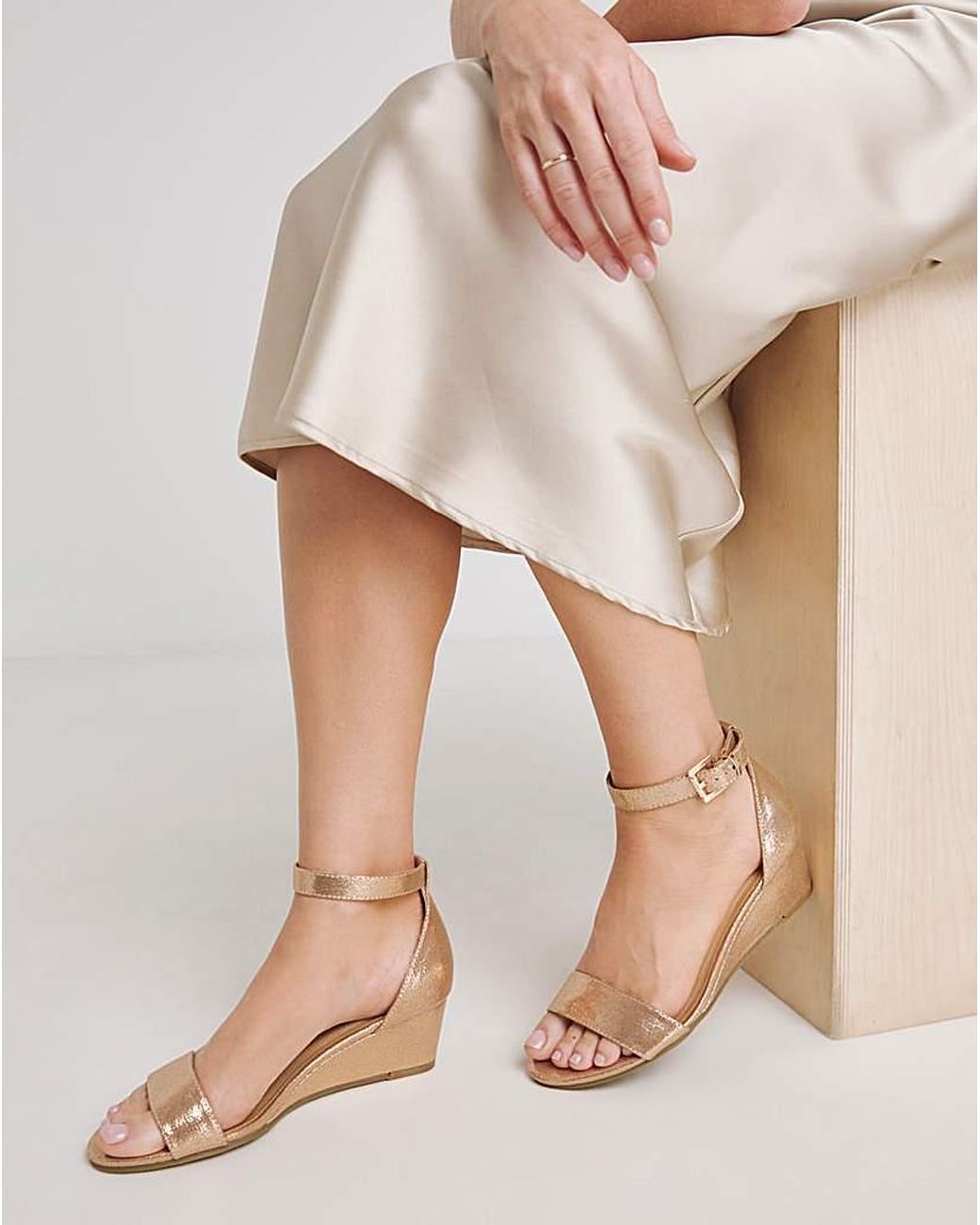 JD Williams Natural Low Wedge Barely There Wide