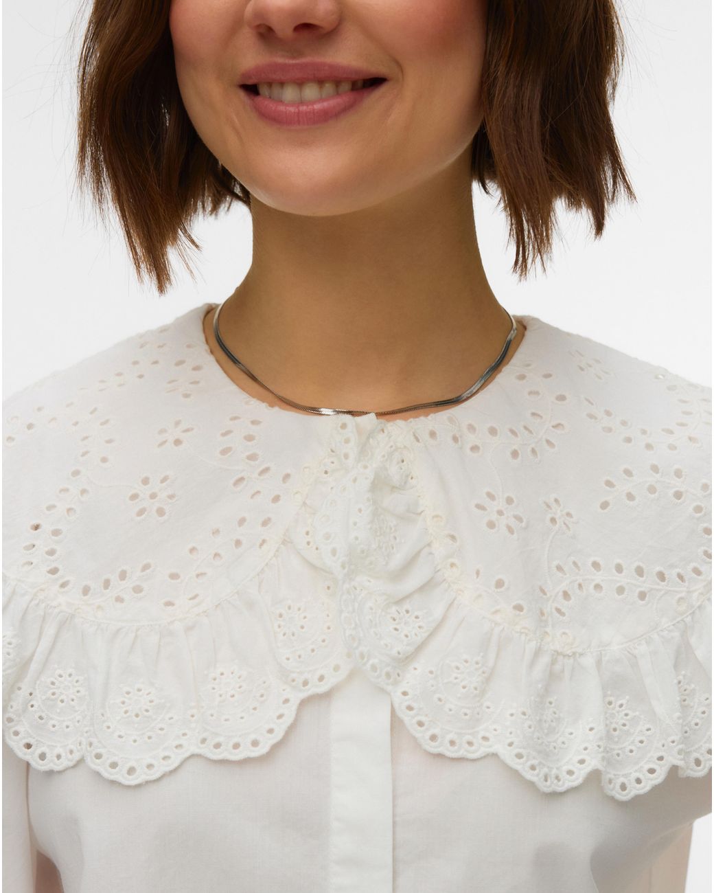 Vero Moda White Lilo Collar Woven Blouse