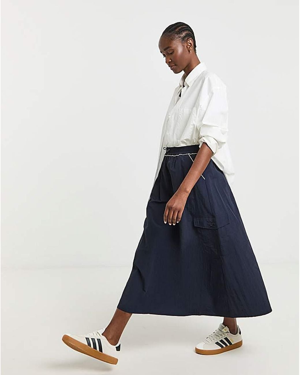 Native Youth Blue Tech Midaxi Skirt