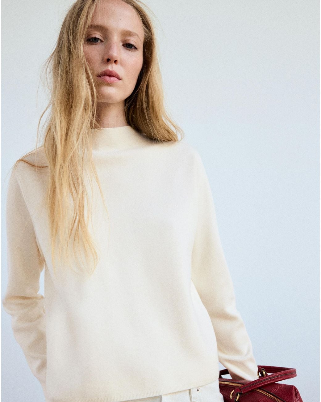 Mango White Sweater Chimney