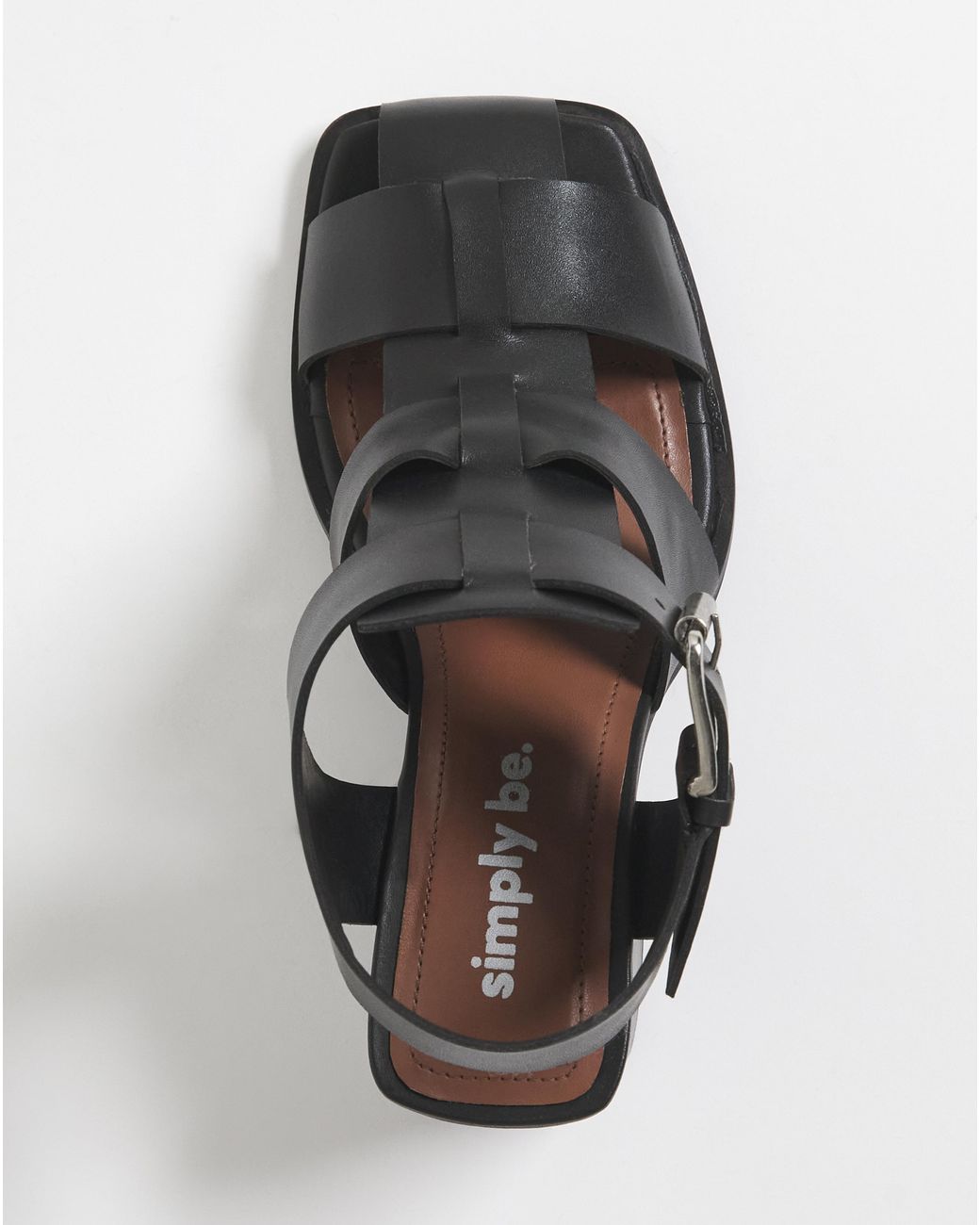 Simply Be Black Fisherman Block Heeled Shoes Wide