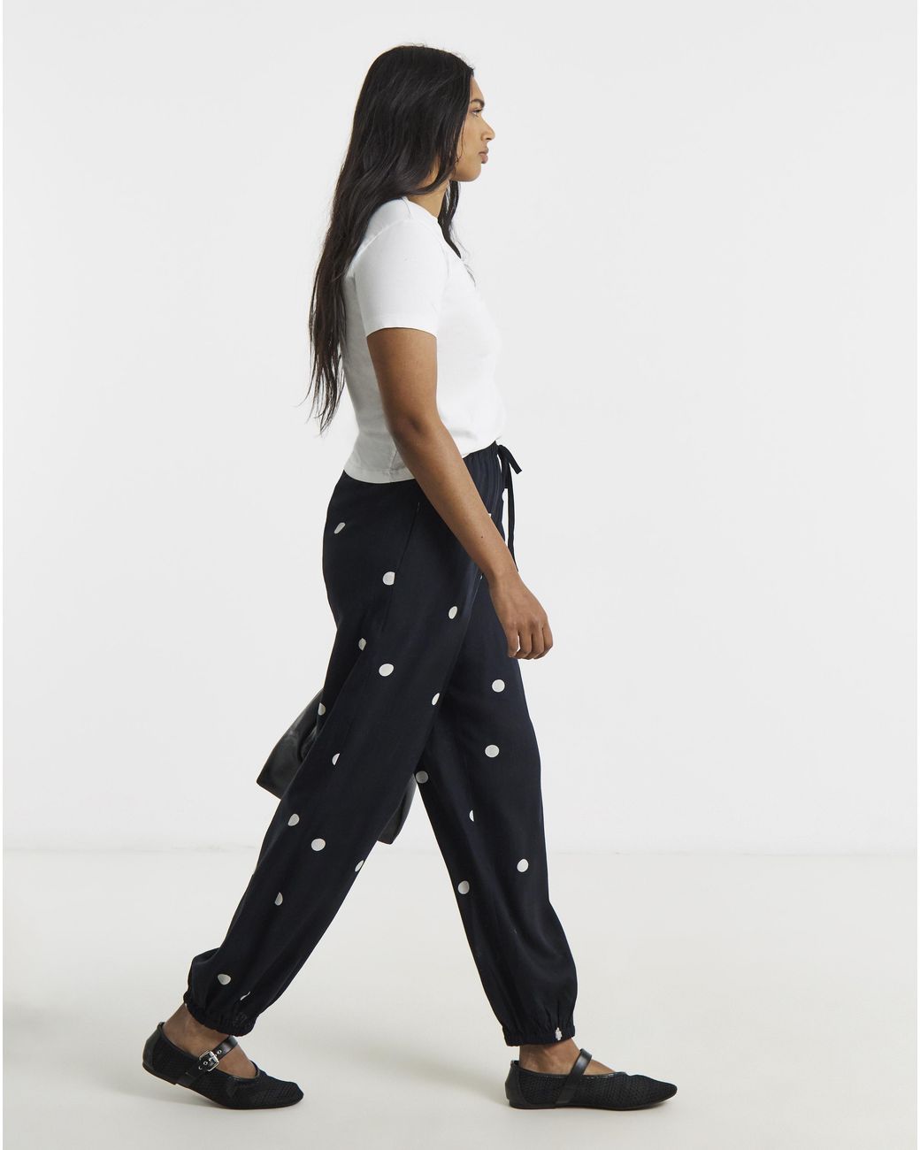Simply Be Blue Tie Hem Linen Trouser