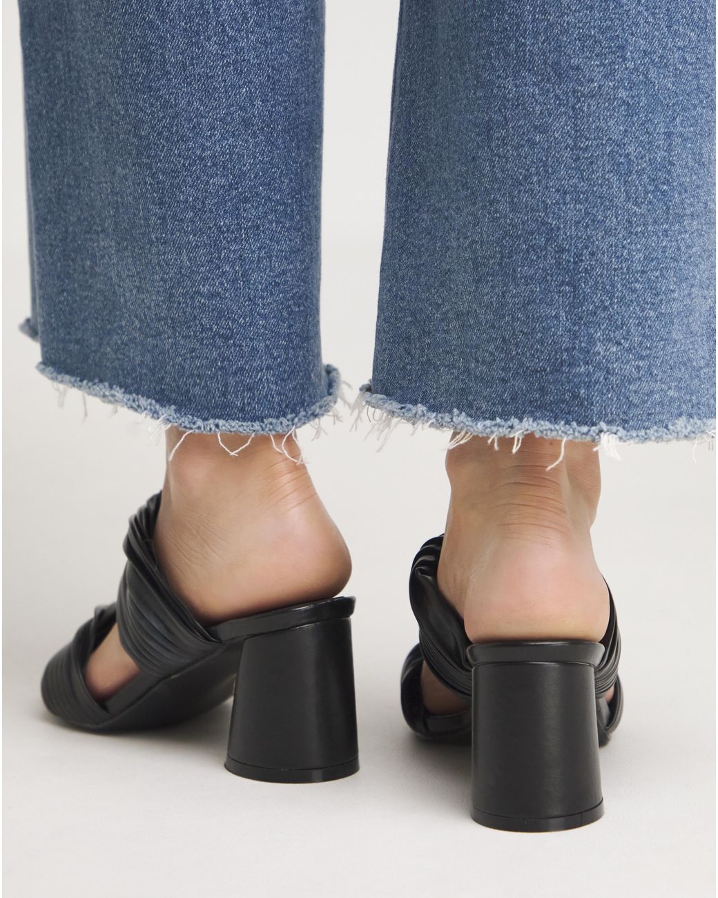 Simply Be Blue Twist Strap Mule Sandal Ex Wide