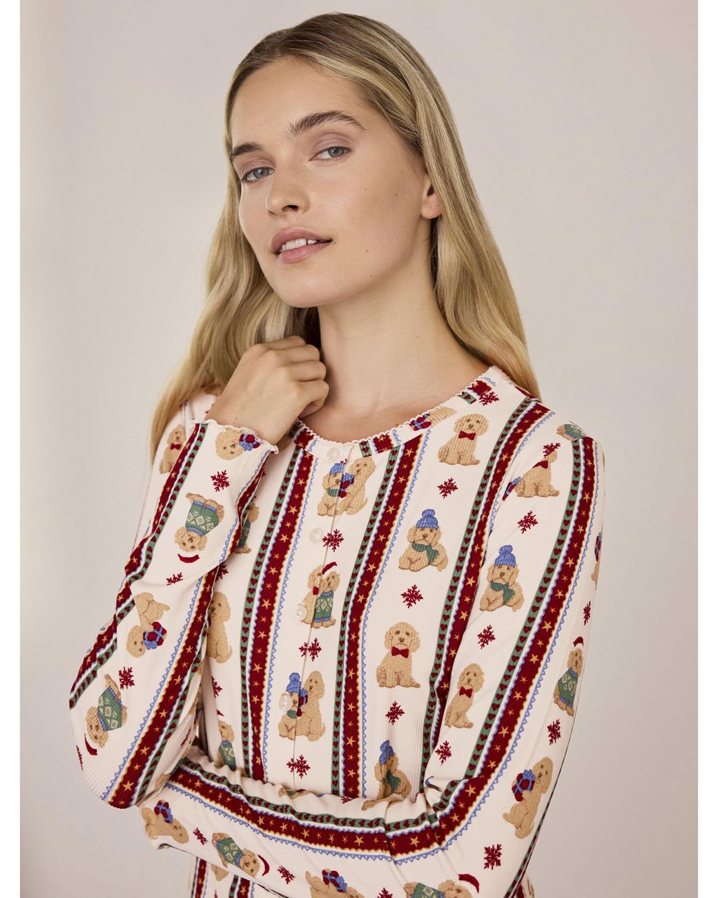 Chelsea Peers Natural Ribbed Cardigan Set