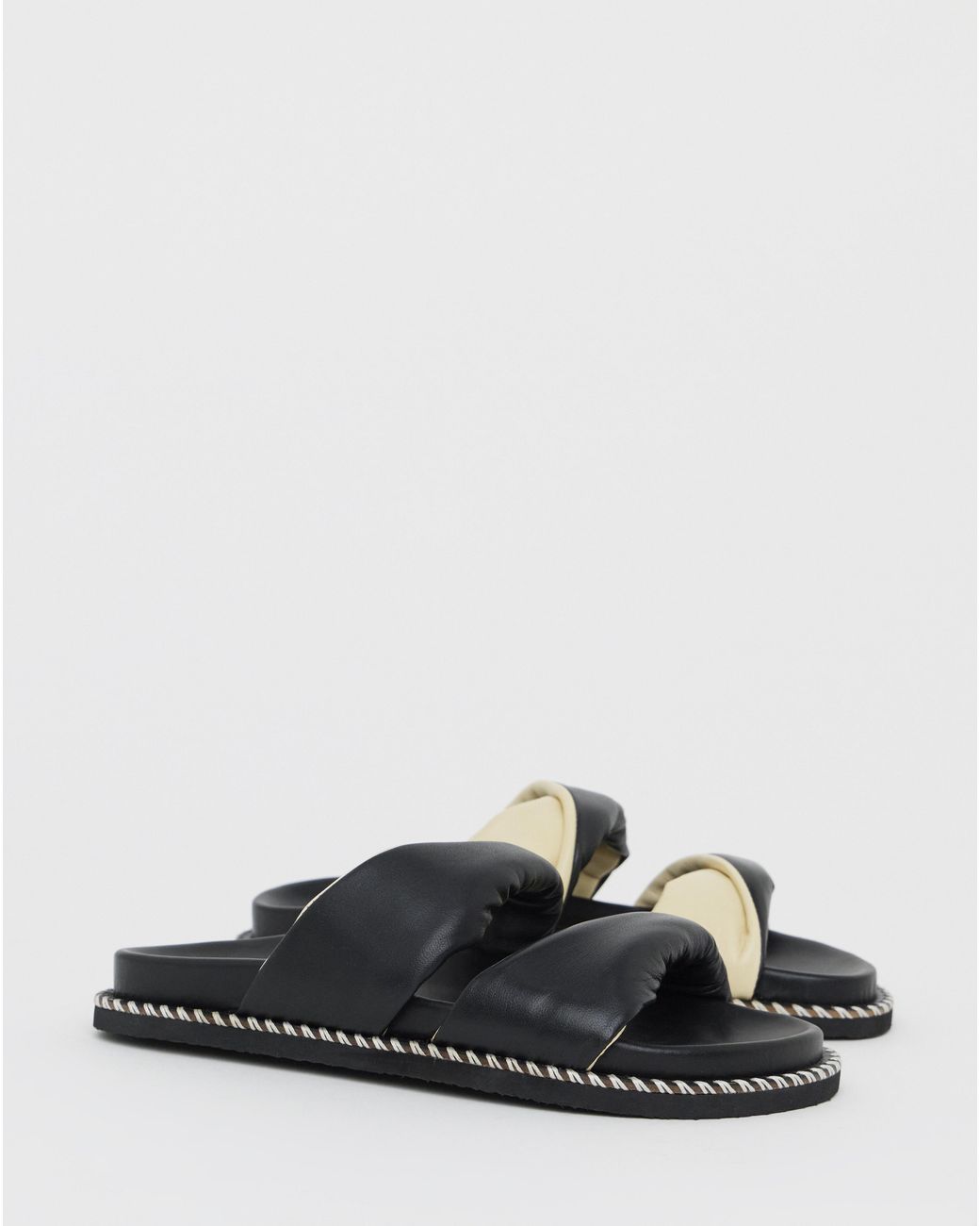 Simply Be White Twist Leather Sandal Wide