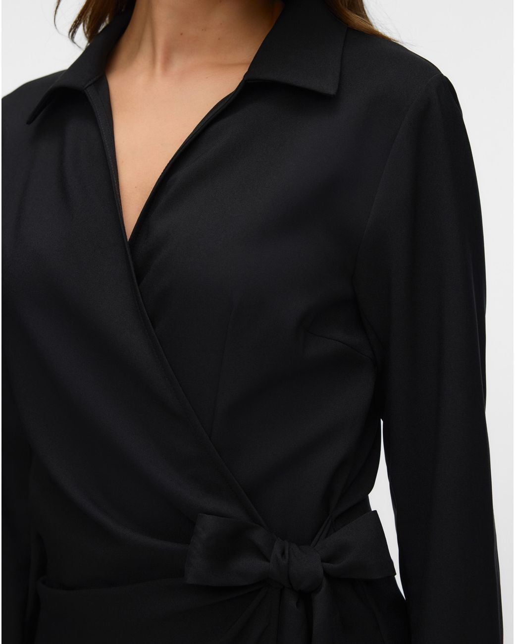 Vero Moda Black Evelin Wrap Short Dress
