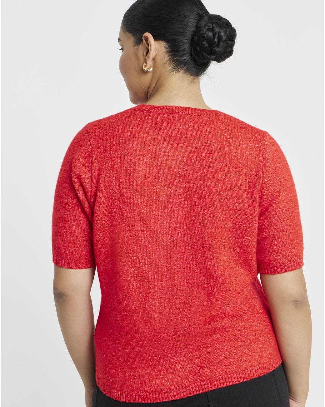 Simply Be Red Button Detail Cardigan