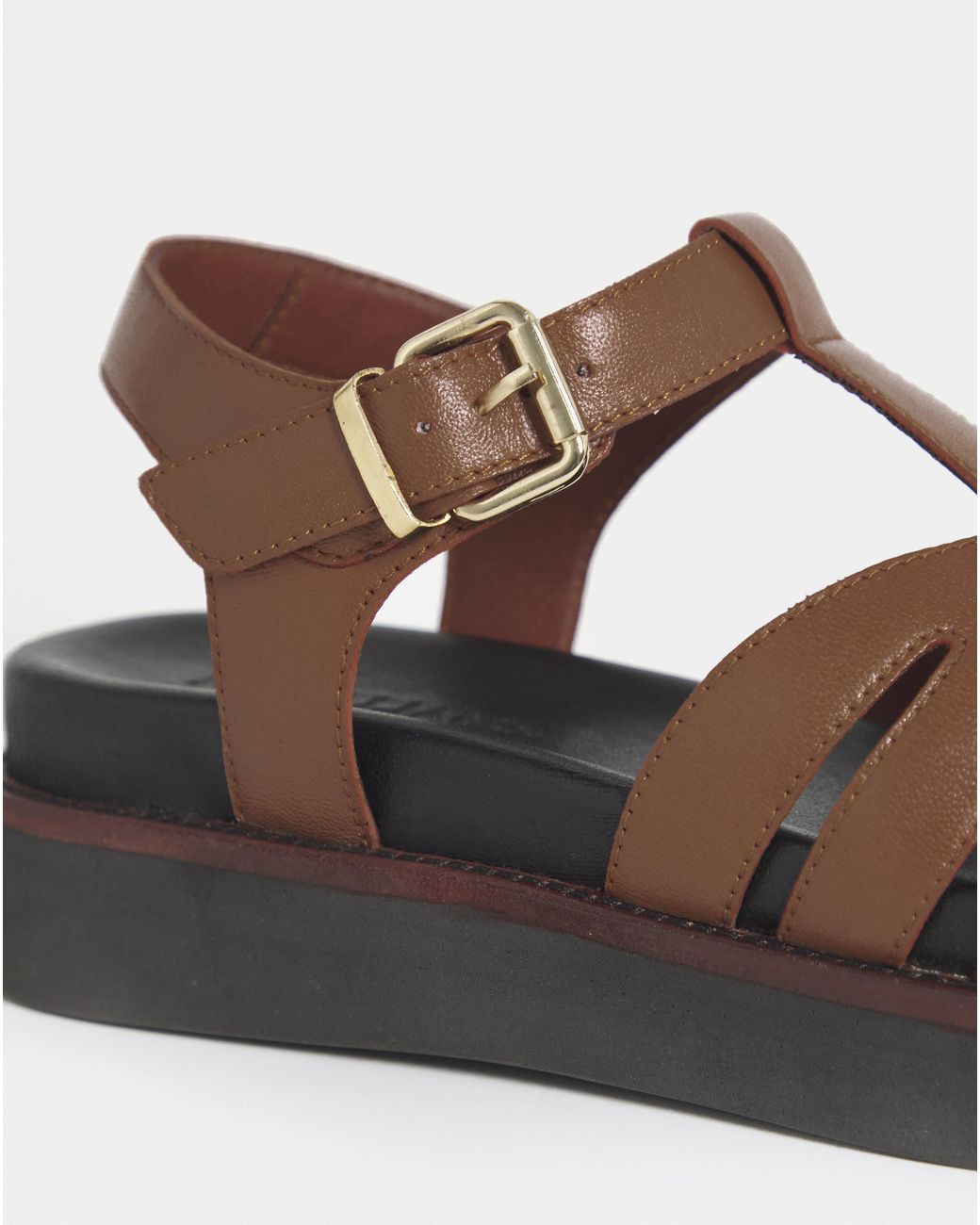 JD Williams Natural T Bar Fisherman Sandal Wide