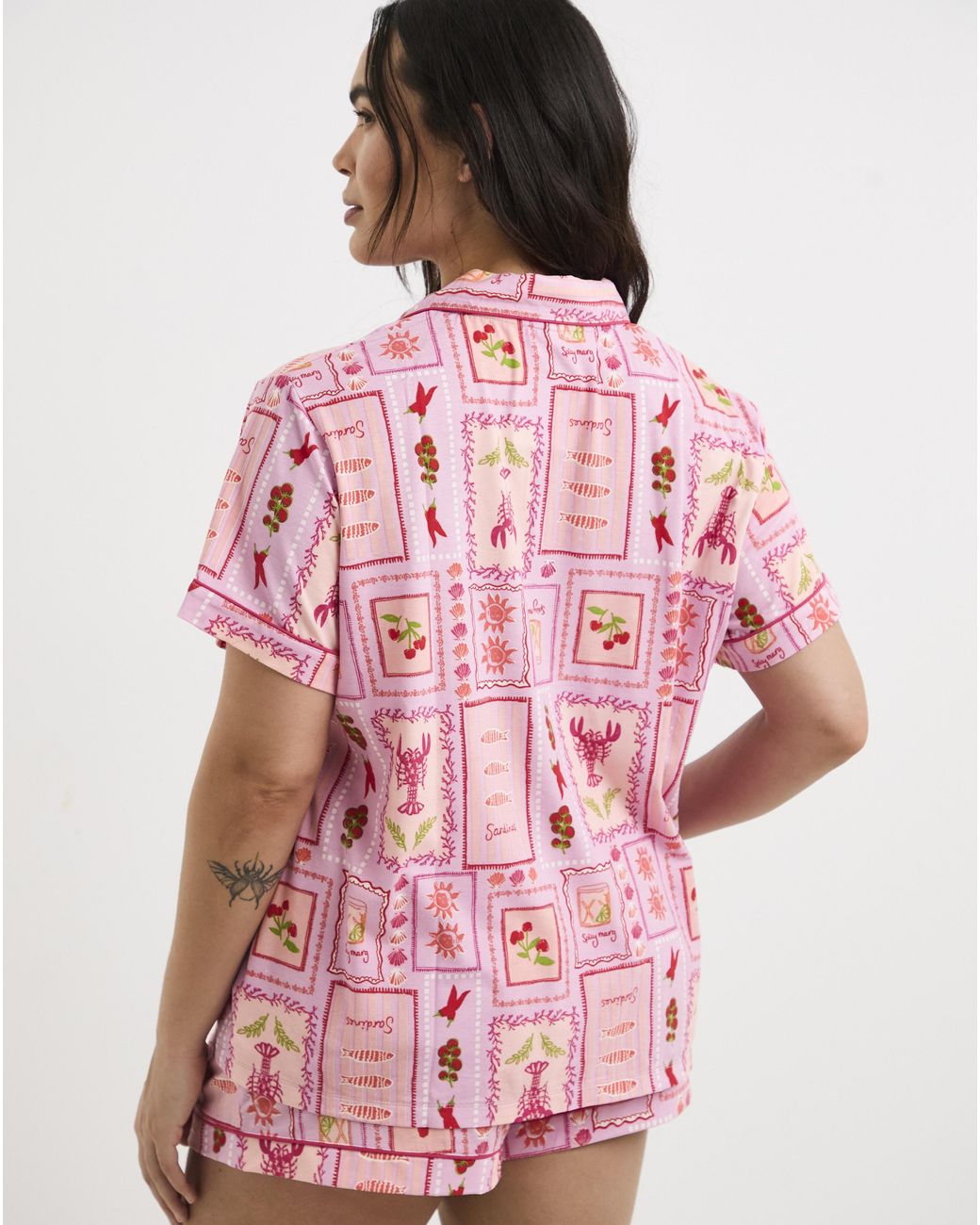 Simply Be Pink Shortie Printed Revere Set