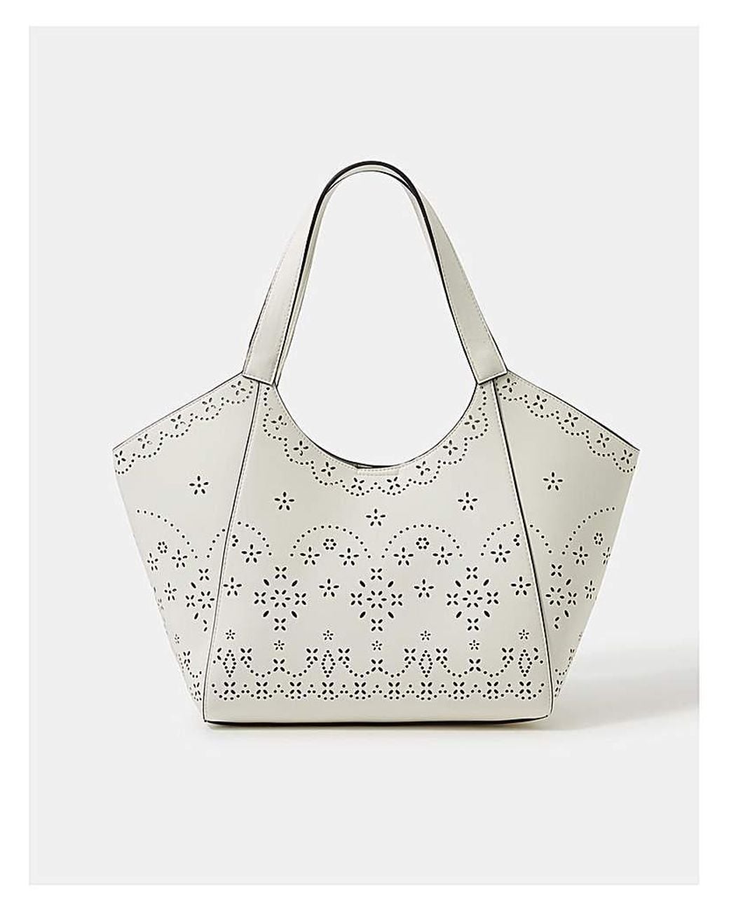 Accessorize White Laser Cut Tote Bag