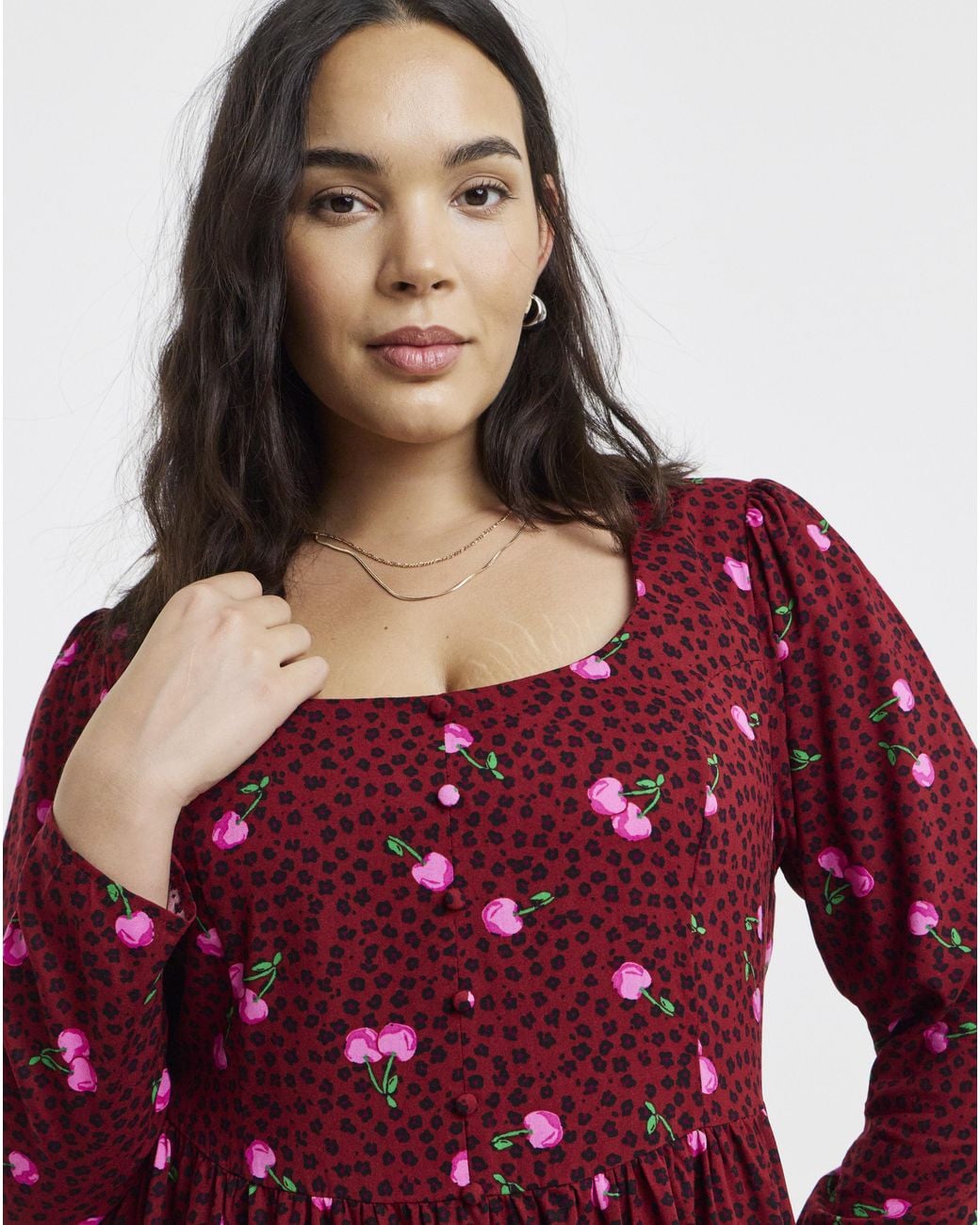 Simply Be Red Historic Detail Skater Dress
