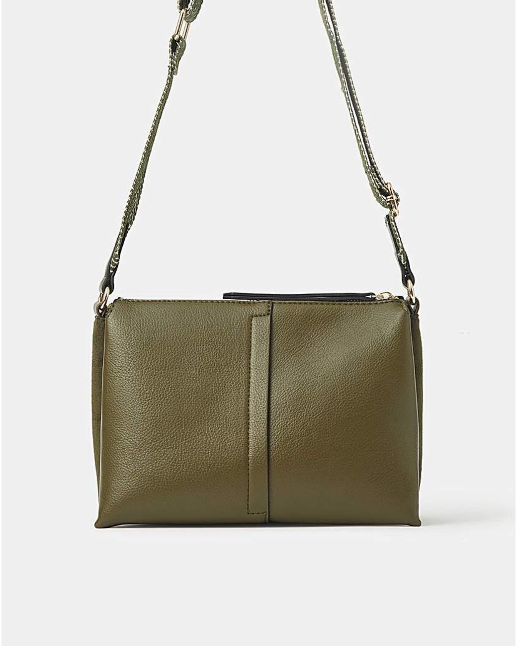 Accessorize Green Webbing Strap Crossbody Bag