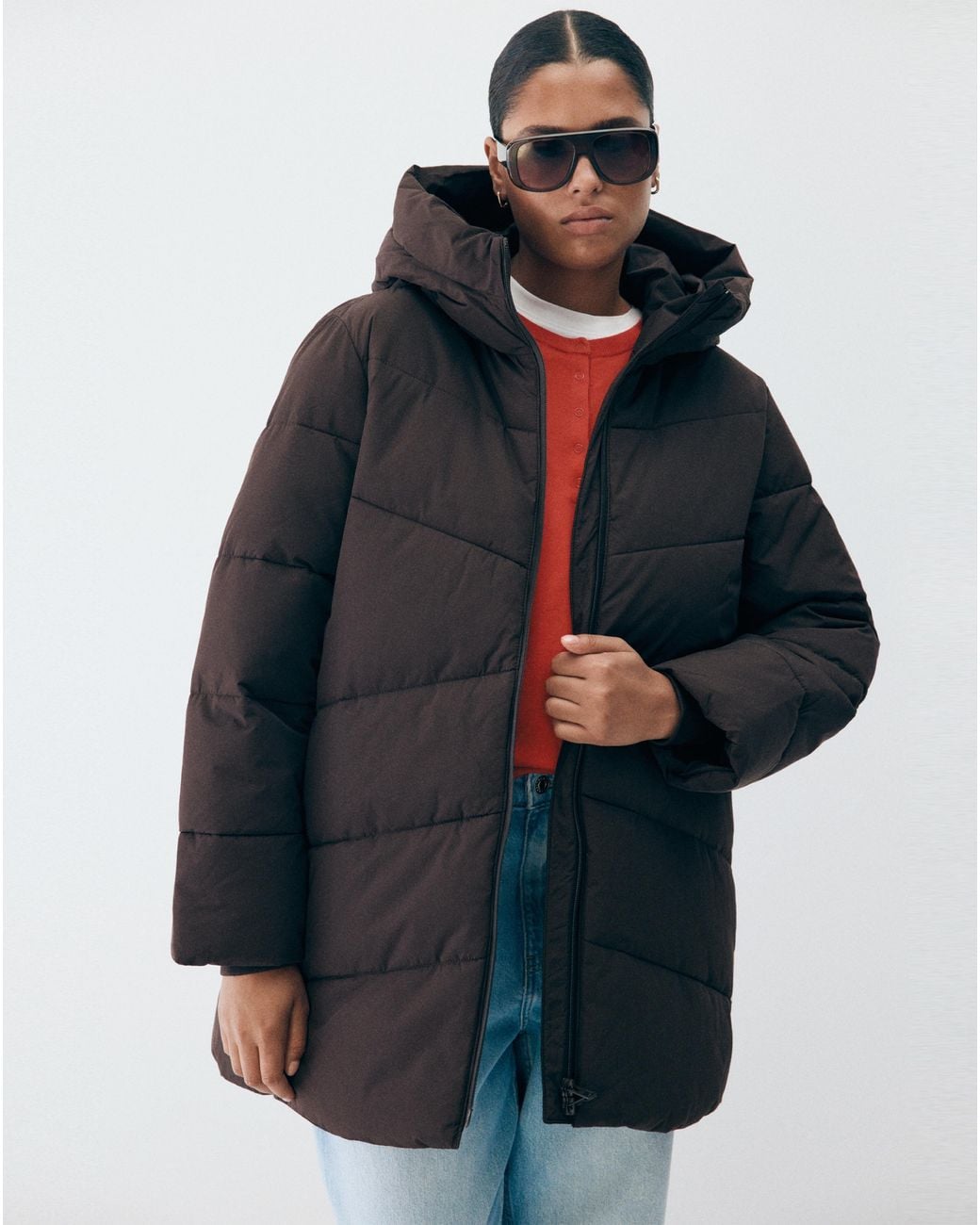 Mango Blue Puffer Coat Tokyo