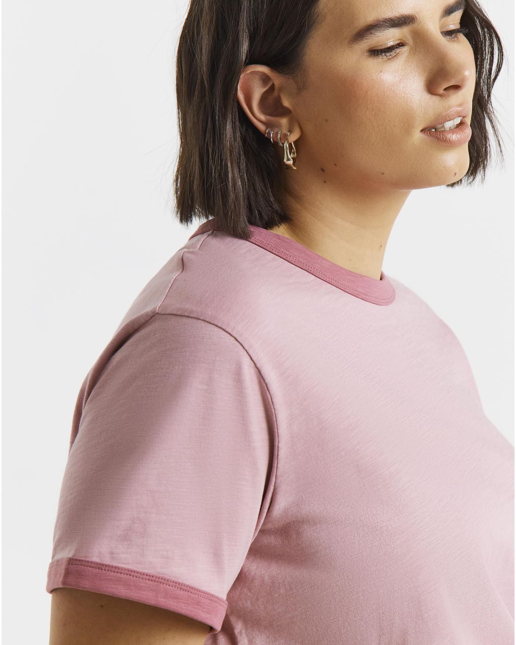 Simply Be Pink Ringer T-Shirt