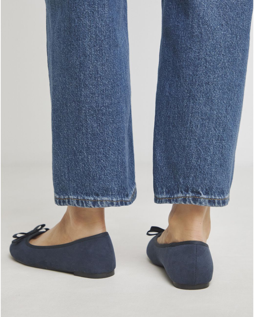 Simply Be Blue Classic Ballerina Bow Shoe Extra Wide
