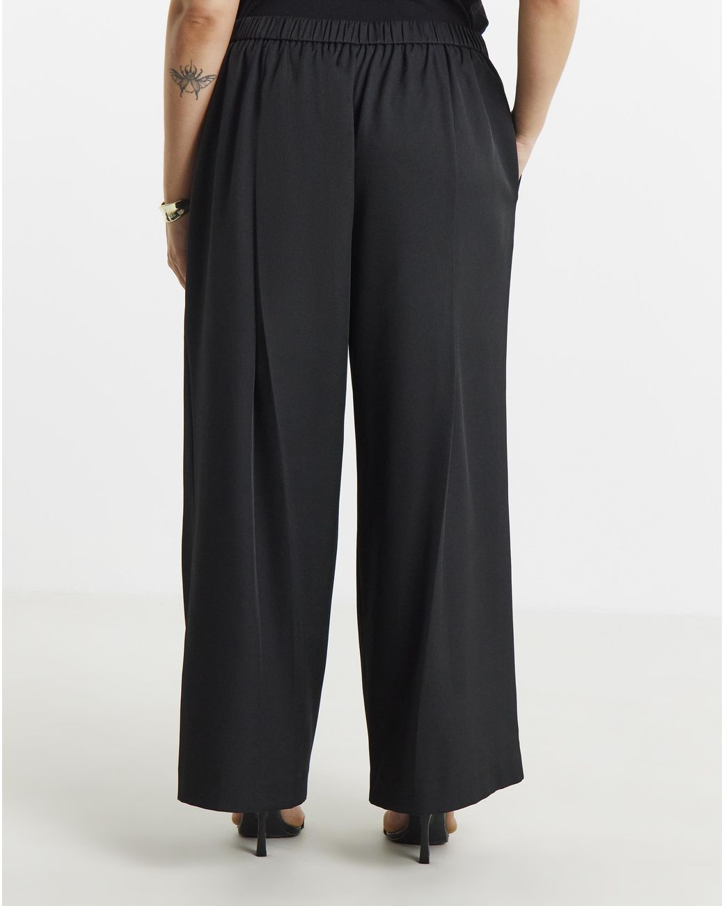 Simply Be Black Pleated Wide Leg Trouser