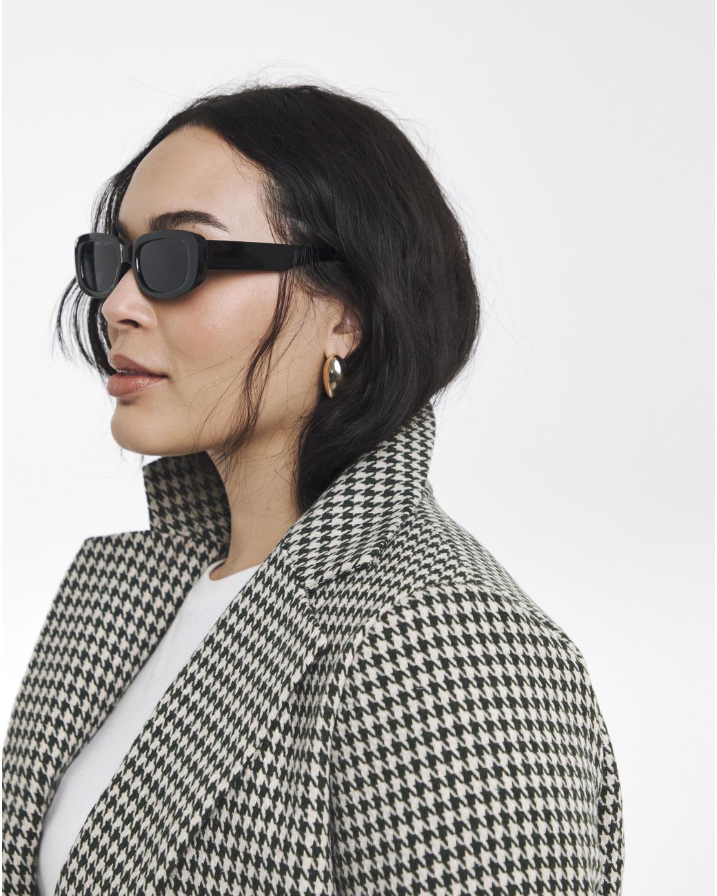 Simply Be White Houndstooth Blazer