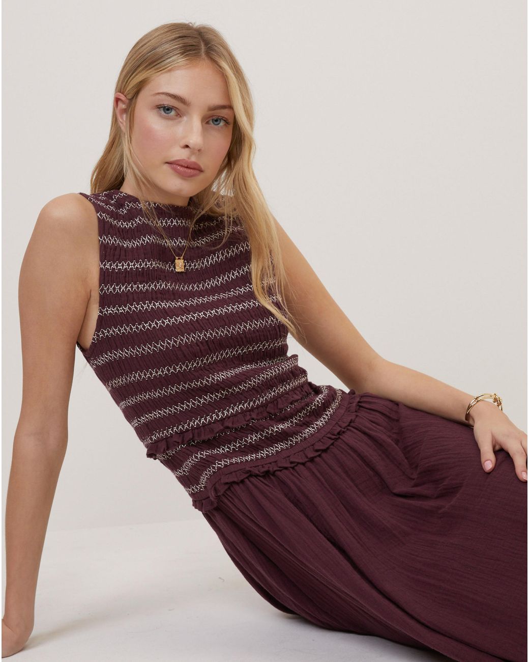 Nobody's Child Purple Nc Ingrid Midi Dress