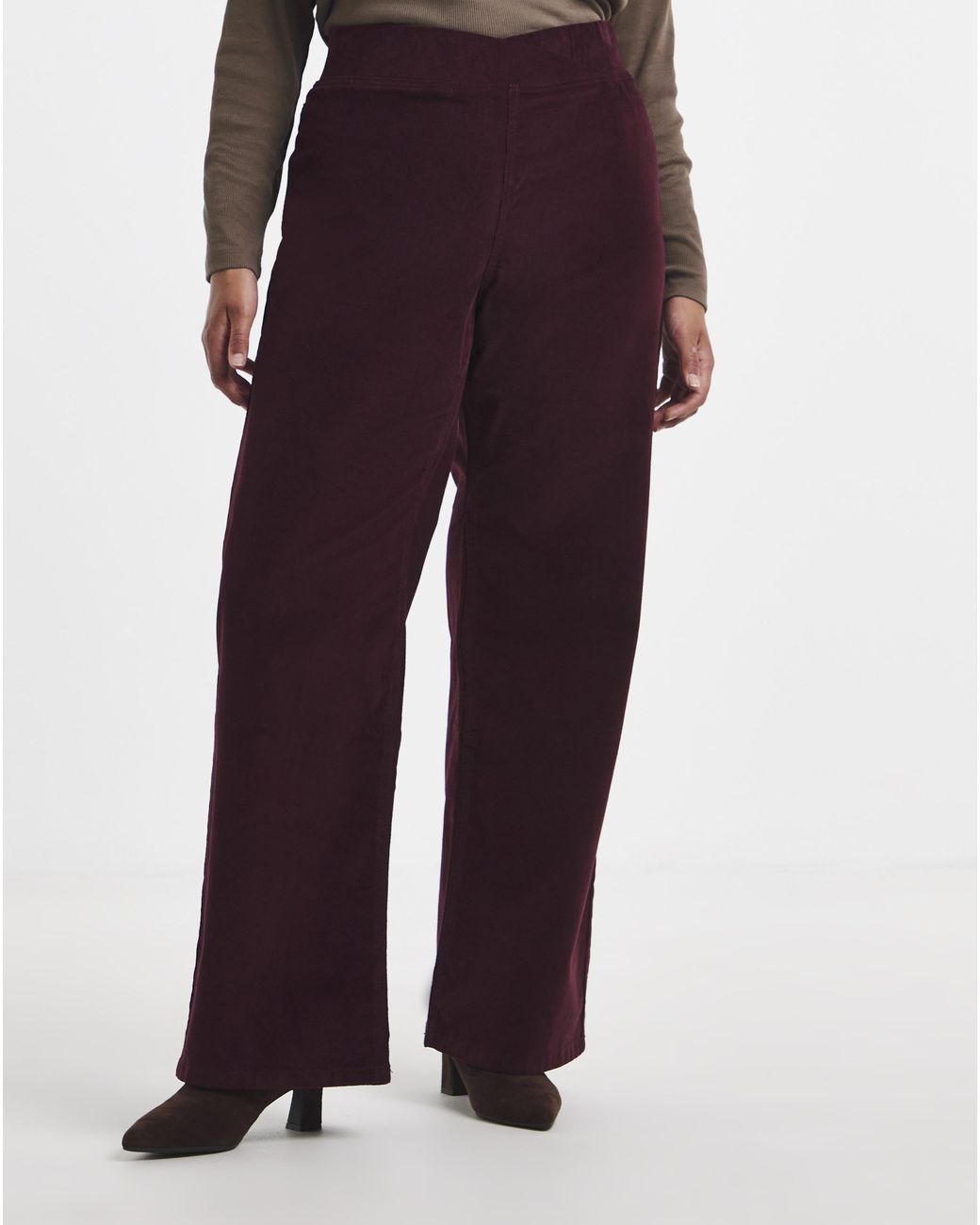 Simply Be White Cord Weekender Wide Leg Jegging