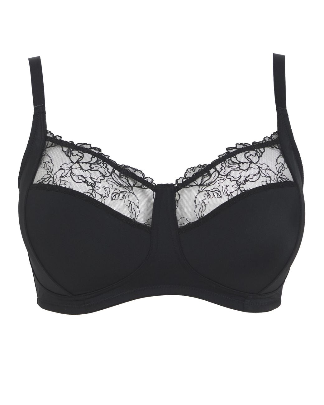 Pretty Secrets Black Rosalie Full Cup Non Wired Bra
