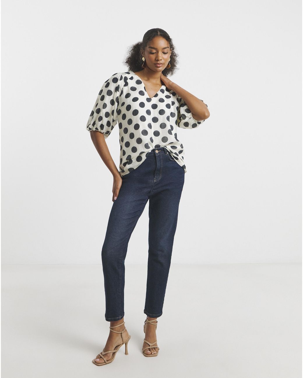 Joanna Hope Multicolor Puff Sleeve Top