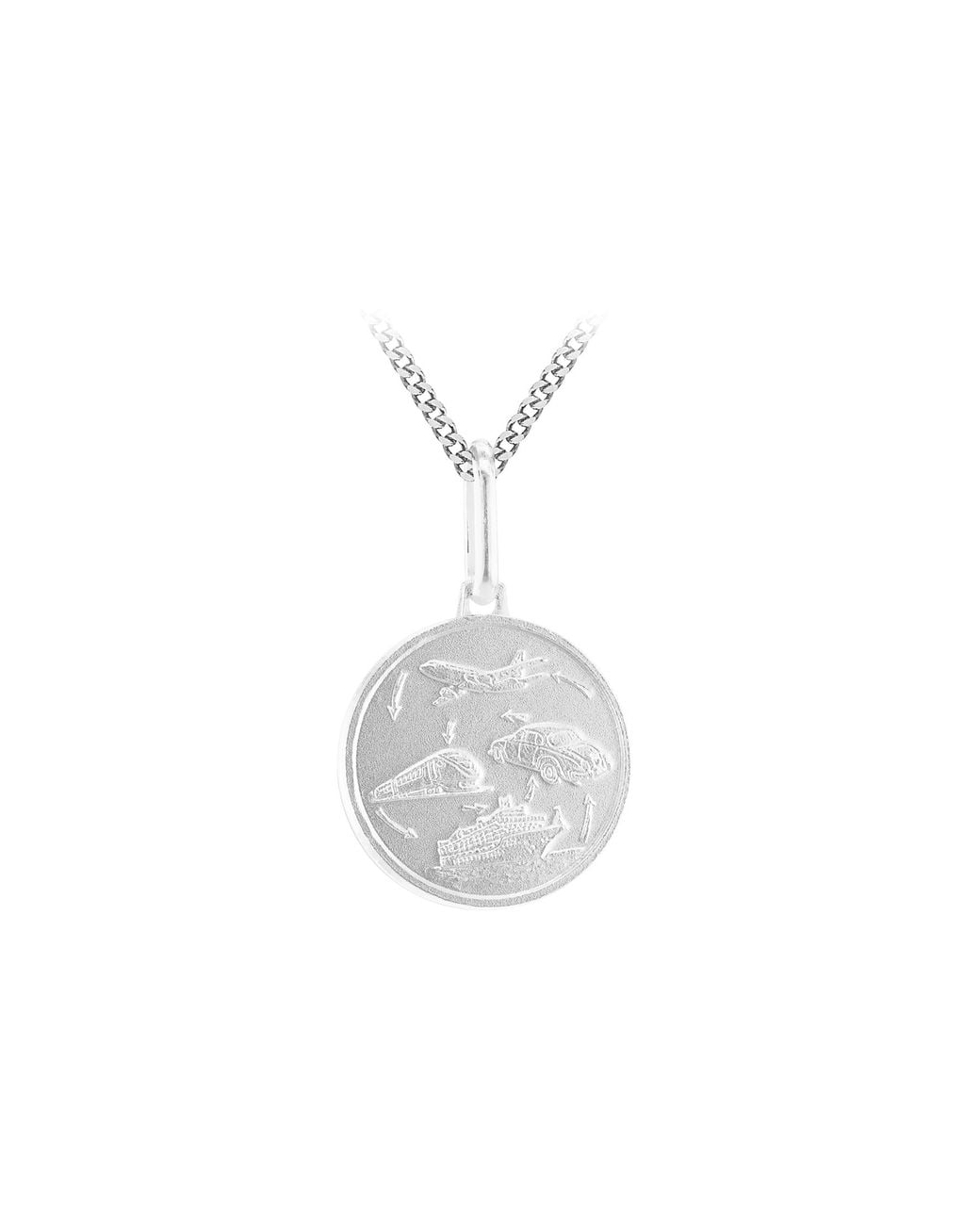 iJewel White Sterling St.Christopher Necklace