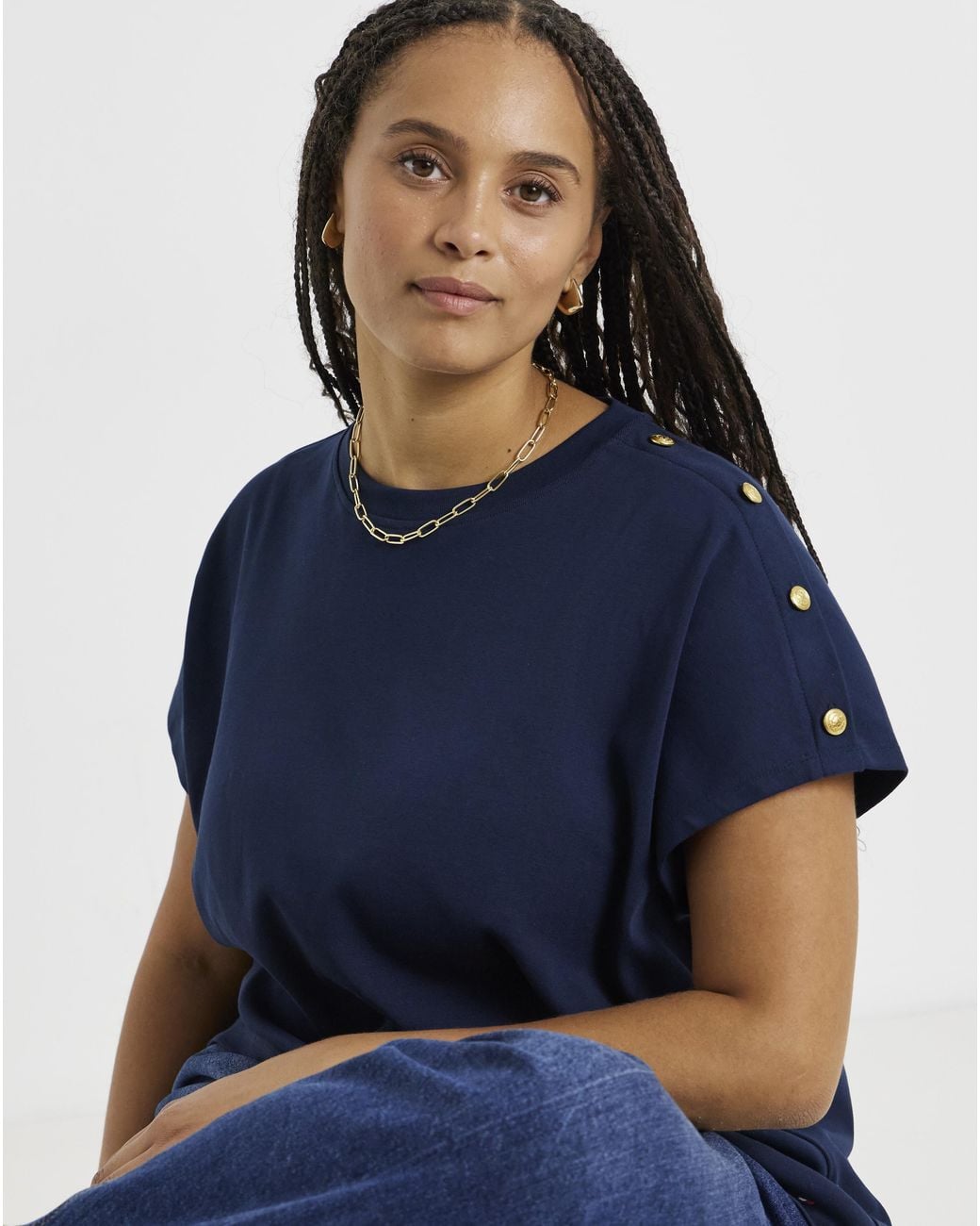Tommy Hilfiger Blue Button T-Shirt