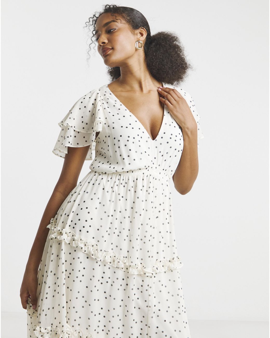 Joanna Hope White Maxi Ruffle Dress