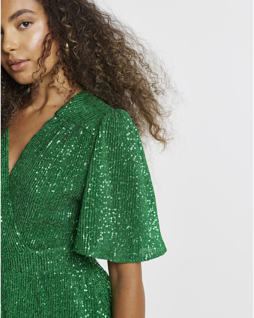 Flounce London Green Sequin Maxi Dress