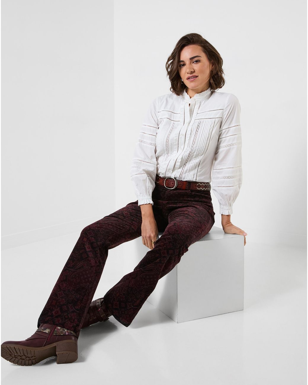 Joe Browns Brown Printed Moleskin Trouser