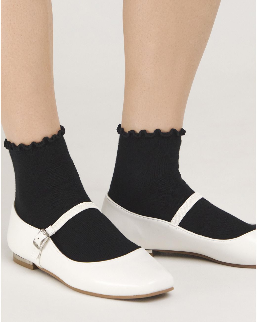 Simply Be White Mary Jane Ballerina Shoes Ex Wide Fit