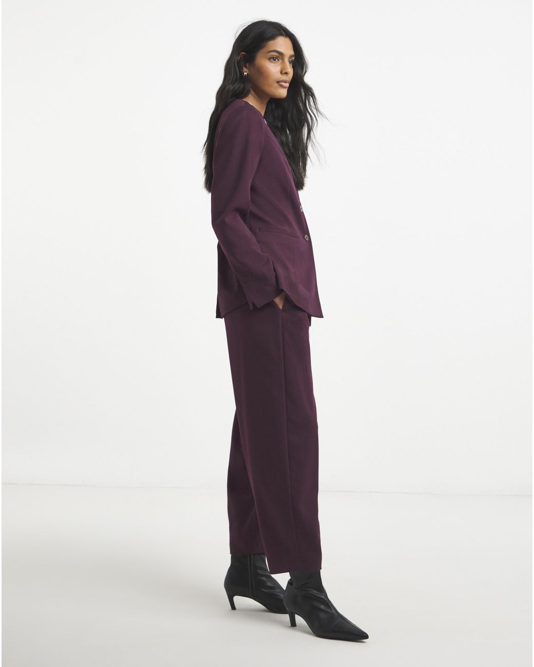 Simply Be Purple Collarless Blazer