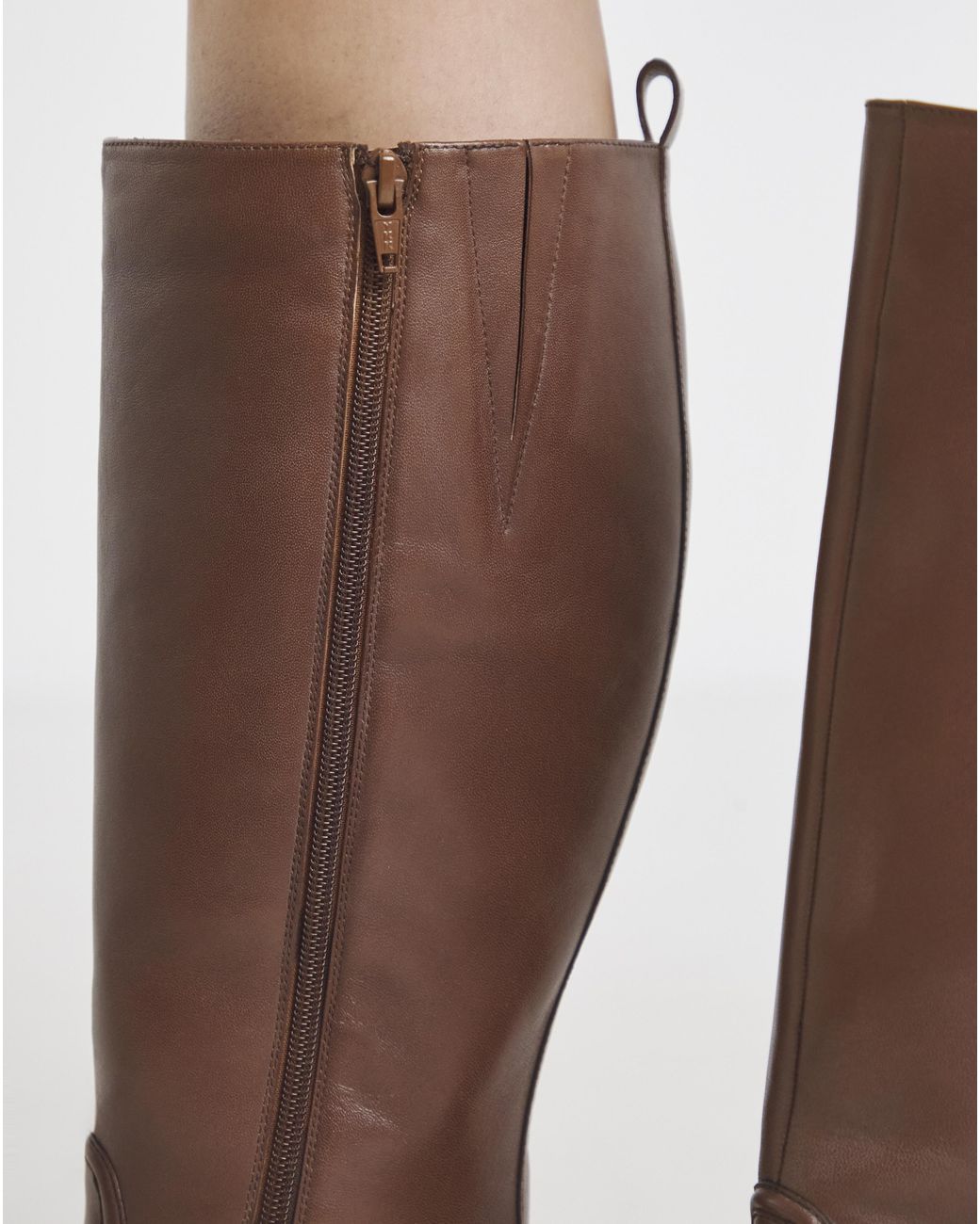 Simply Be Natural Leather Knee Riding Boots Ex Wide Sc