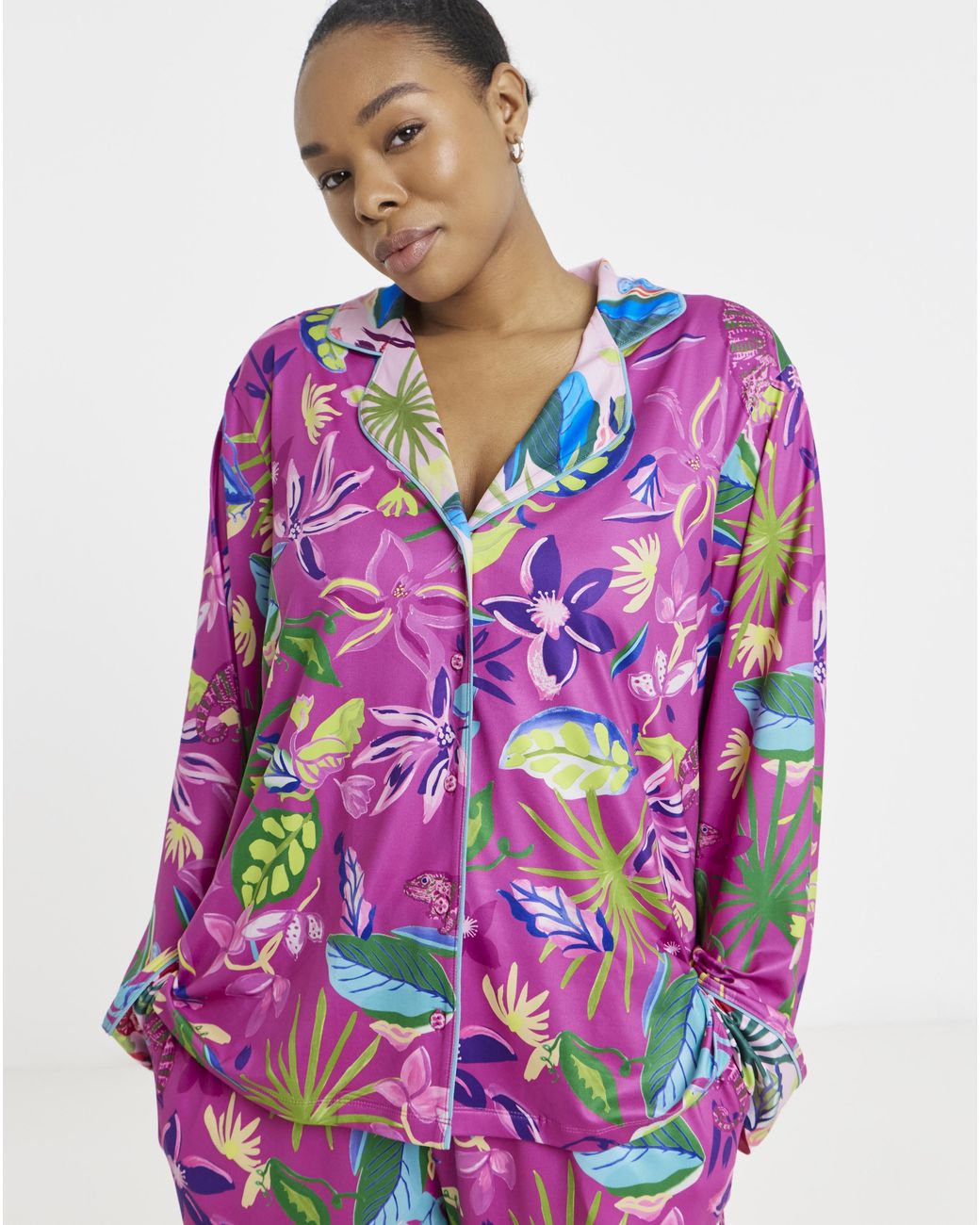 Figleaves Pink Floral Revere Set