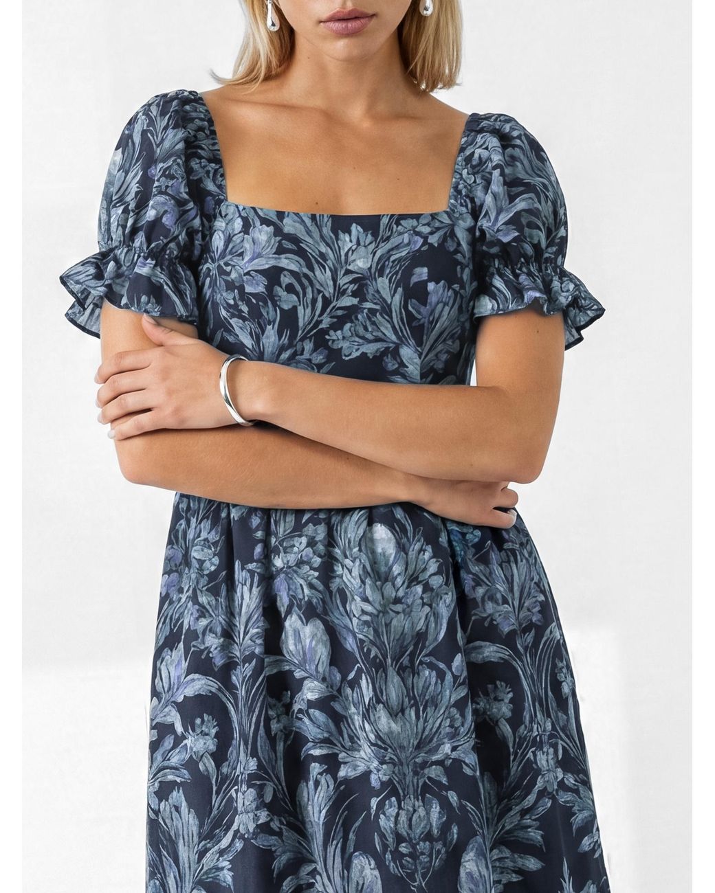 Lovedrobe Blue Floral Print Midaxi Dress