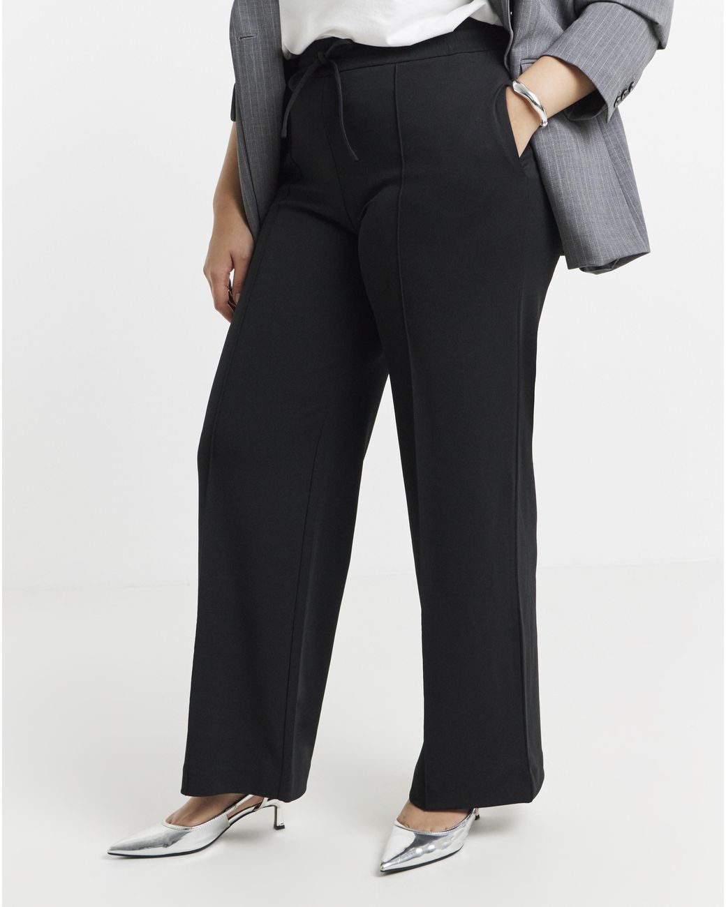 Vila Blue Clua High Waisted Wide Trouser