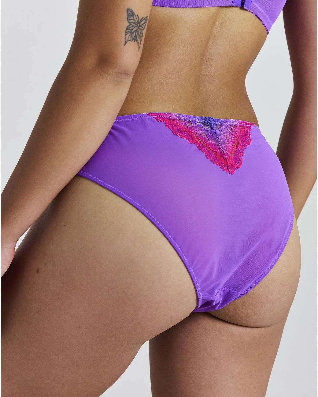 Ann Summers Purple Sexy Lace Deep Brazilian