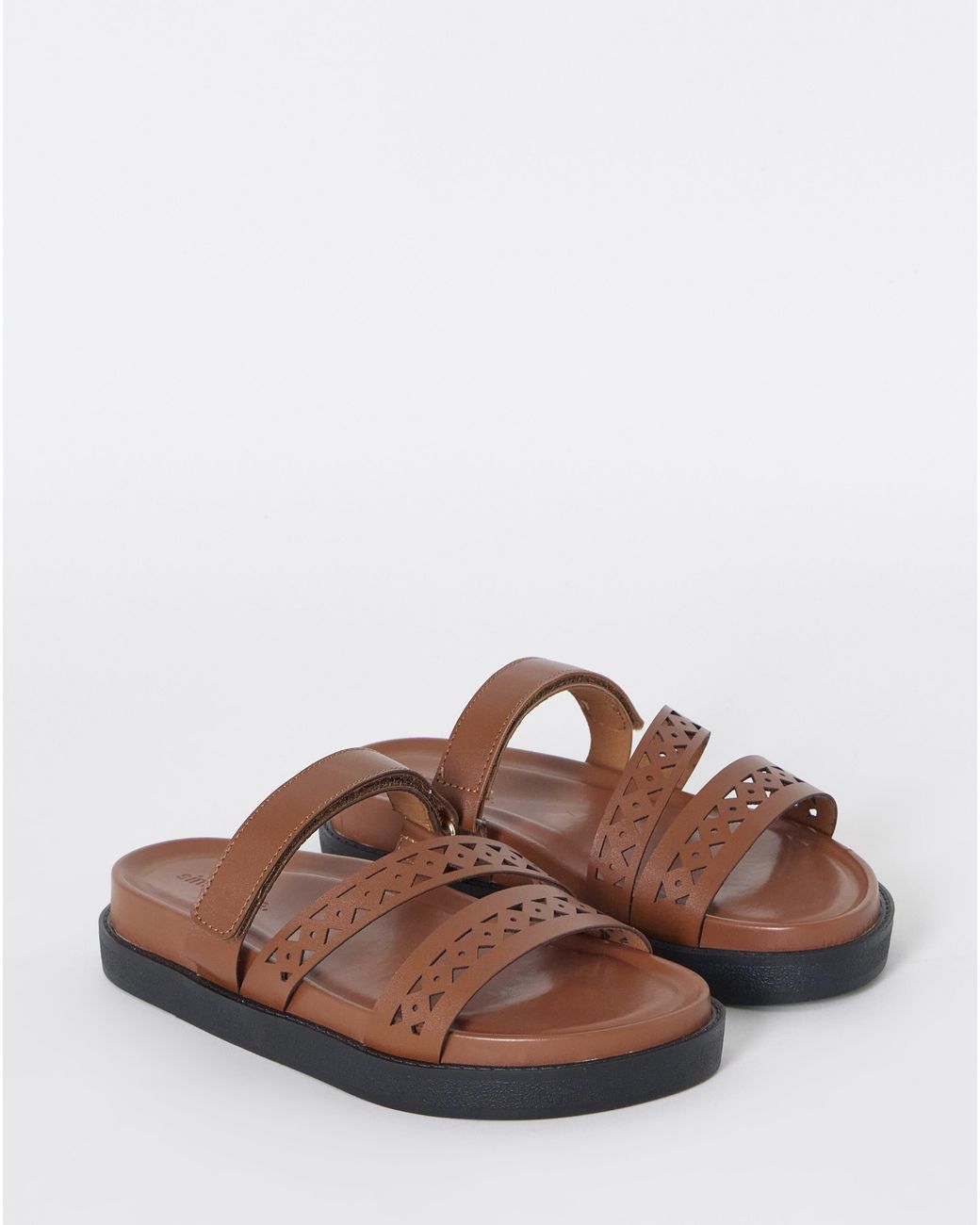 Simply Be White Laser Cut Sandals Extra Wide