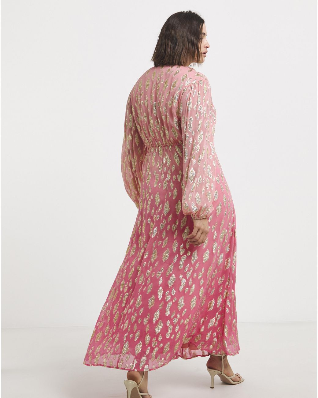 Simply Be Pink Ombre Jacquard Maxi Dress