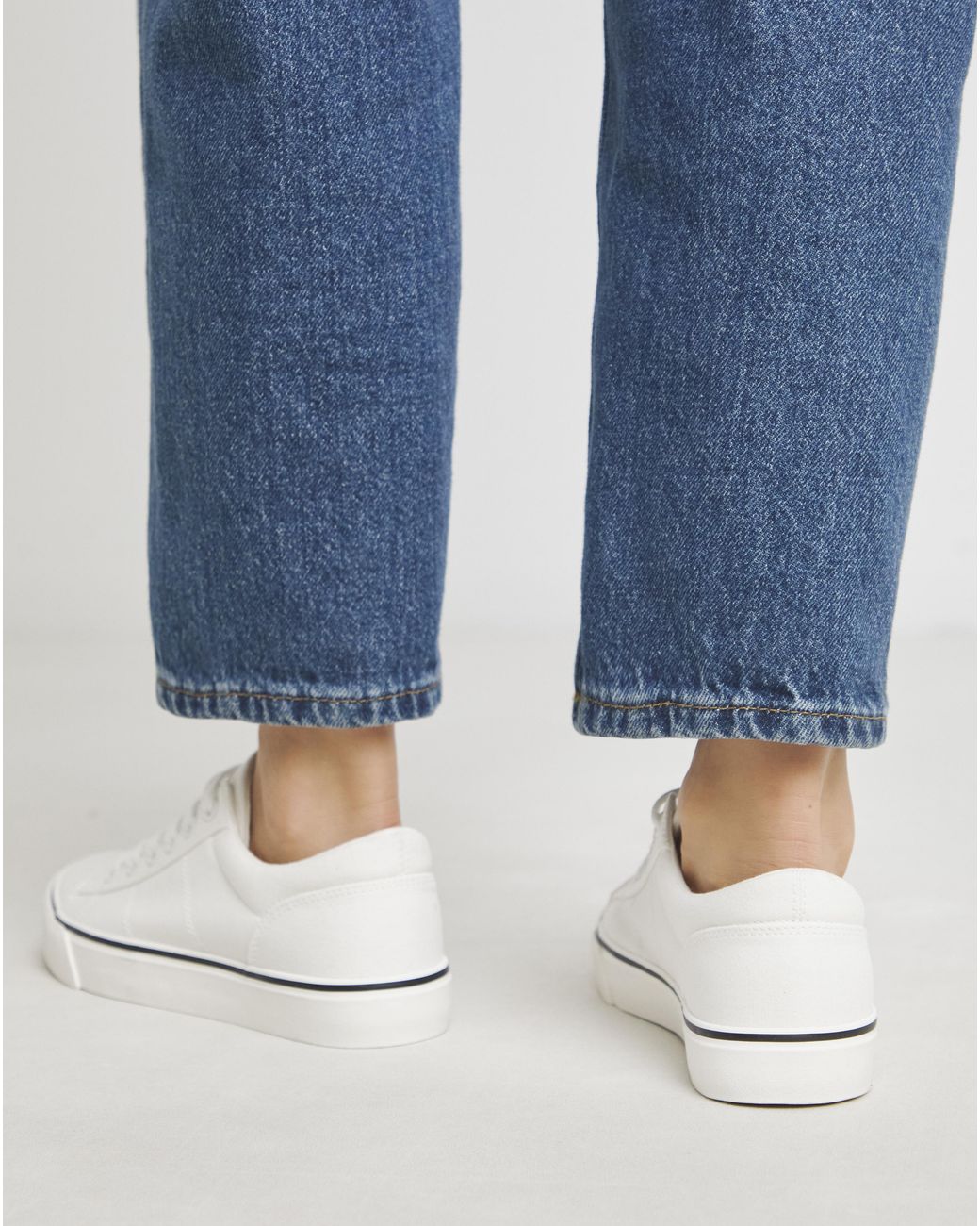 Simply Be Blue Lace Up Canvas Trainer Standard