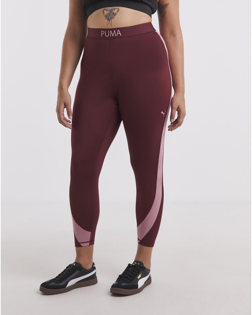 PUMA Red Training Colourblock Leggings