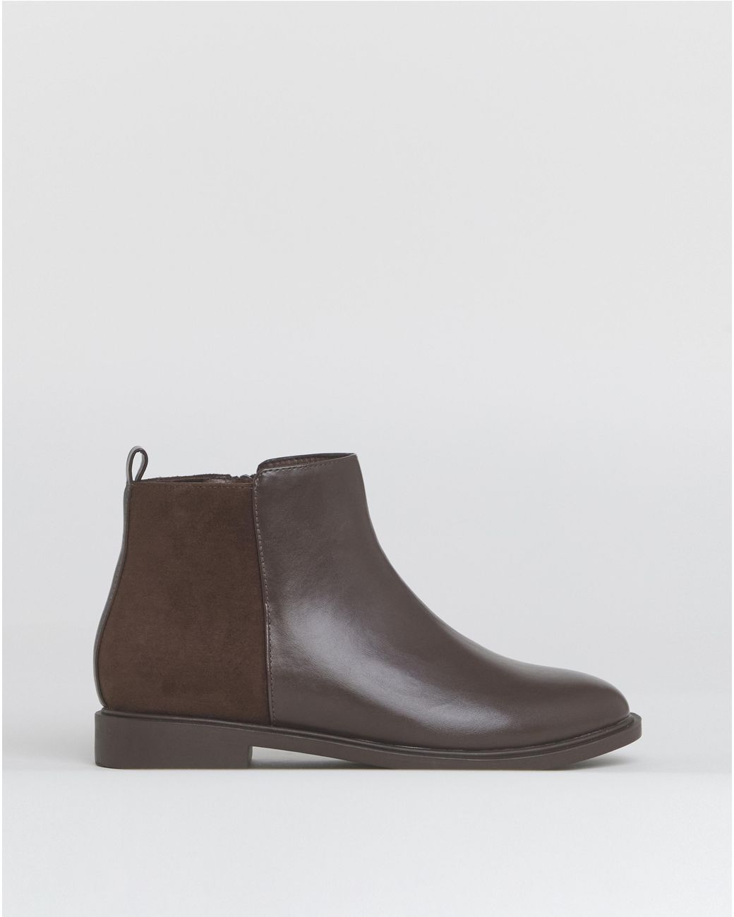 JD Williams Brown Classic Mixed Material Ankle Boot Eee