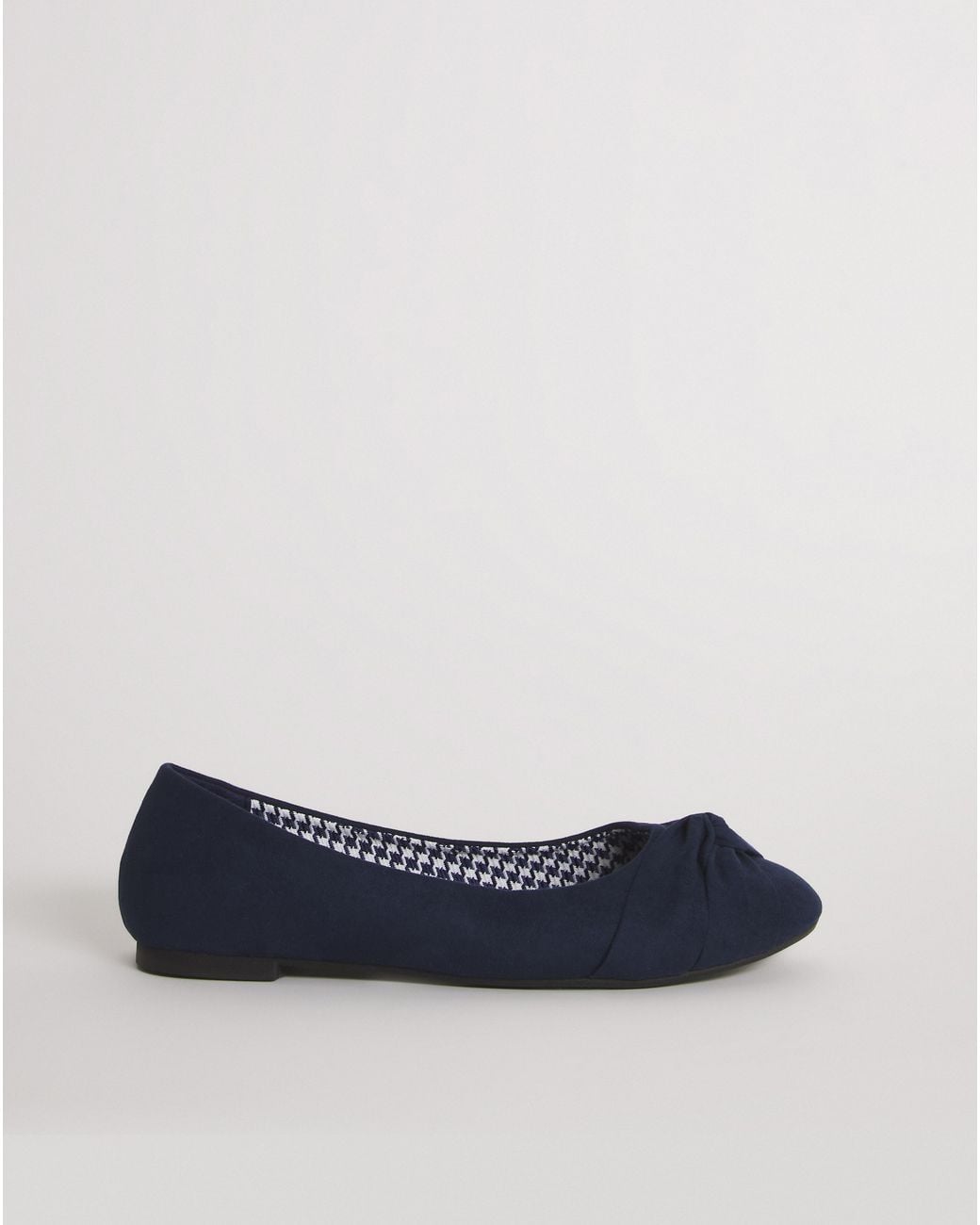 Simply Be Blue Twist Front Ballerina Shoes Wide Fit