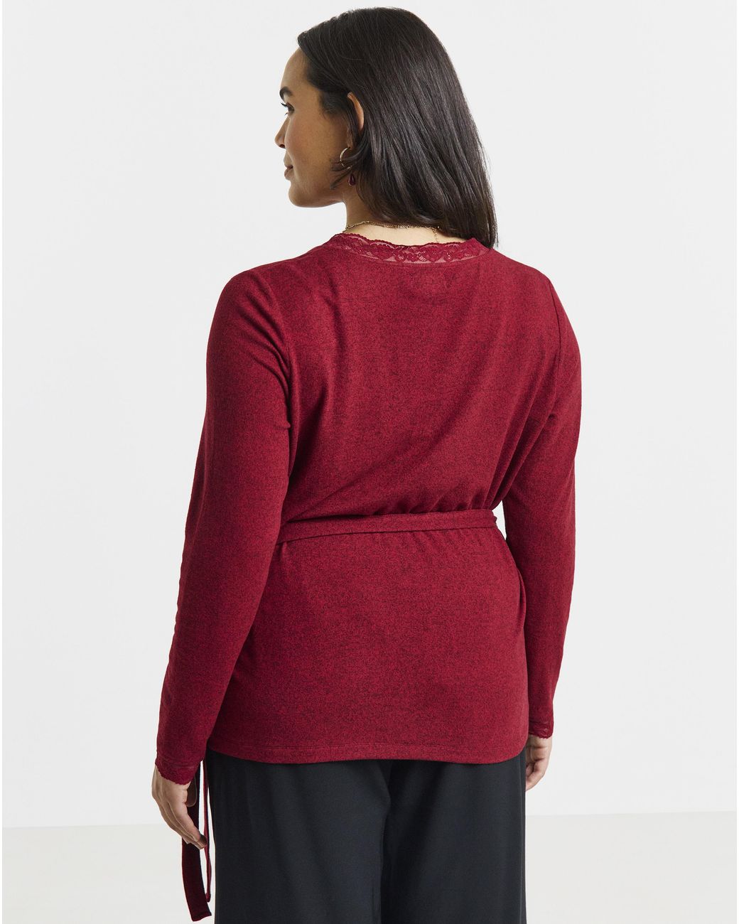 Simply Be Red Cosy Wrap Top