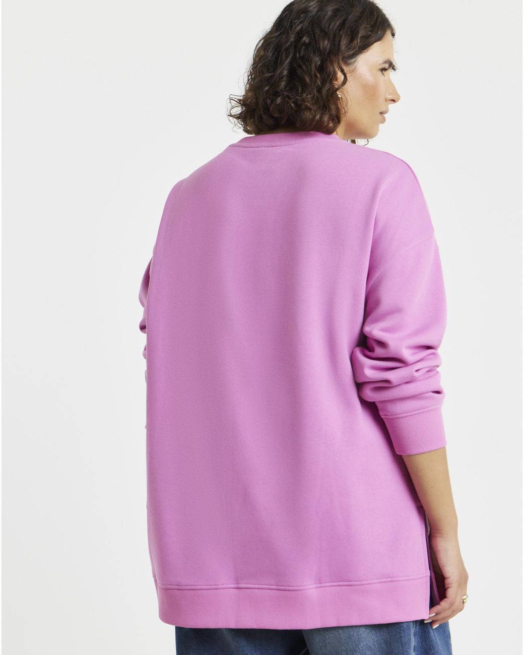 Simply Be Purple Side Split Sweatshirt Tunic